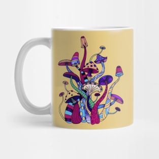 Colorful Bohemian Retro Mushrooms Hippy Design Mug